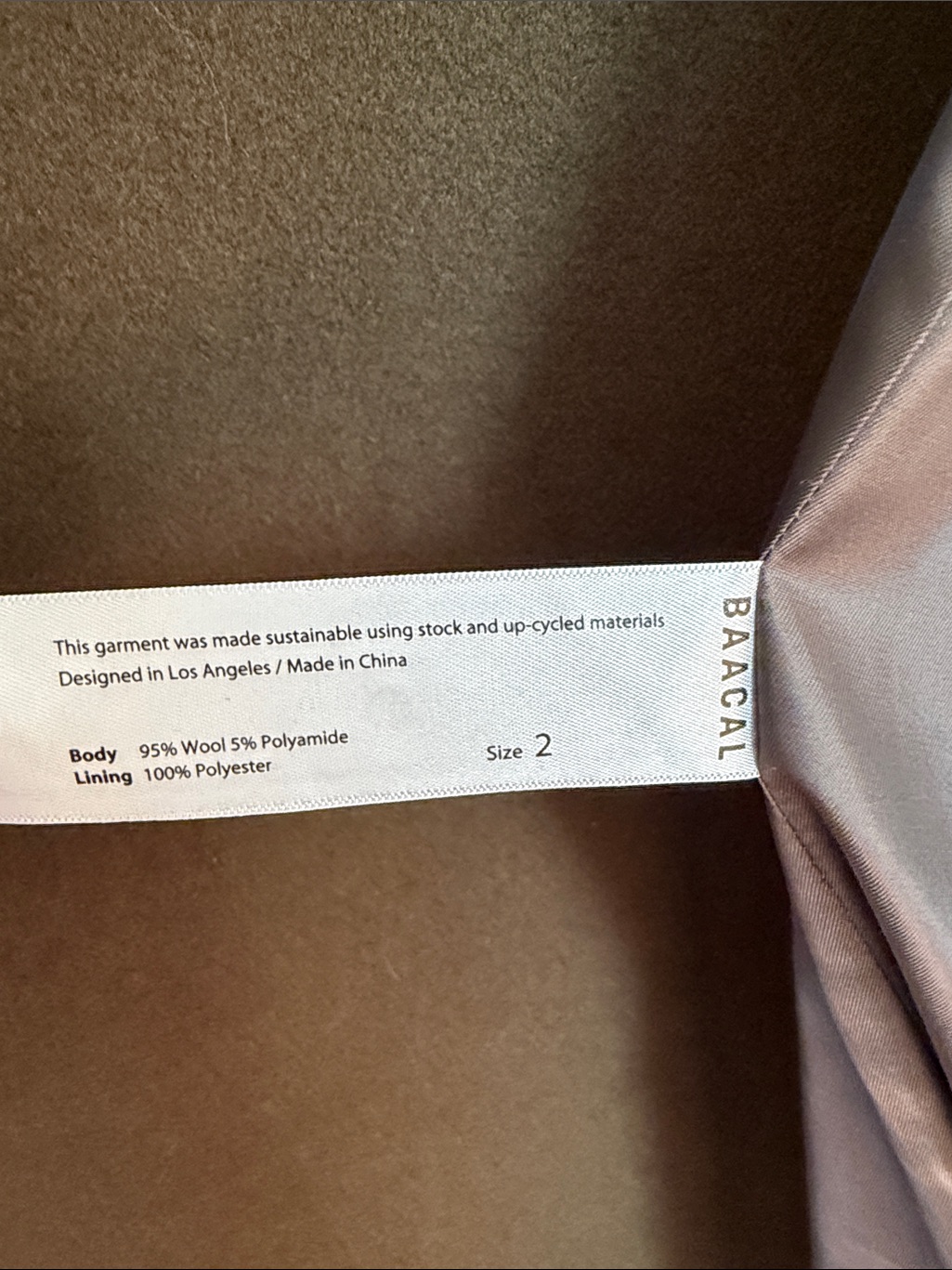 Baacal Olive Green Double-Breasted Wool Blend Trench Coat — image 8 of 8